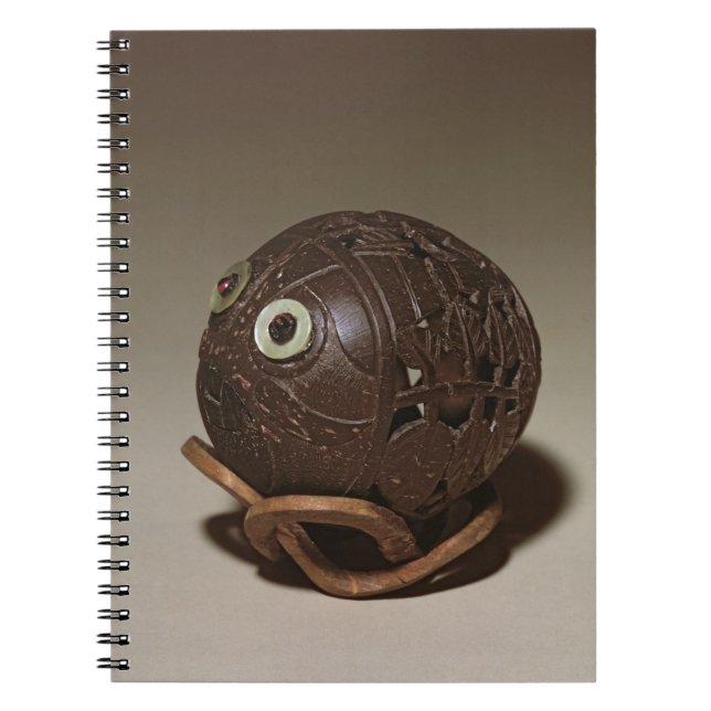 Coconut sculpted into a face, c.1895 notebook (Front)