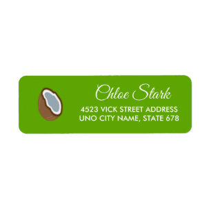 Coconut slice on green Return Address Label