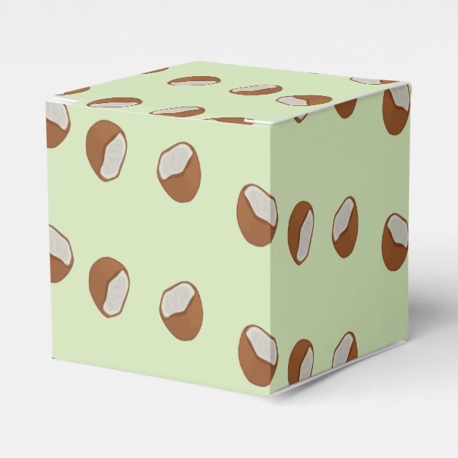 Coconut slices pattern on green favour box (Front Side)