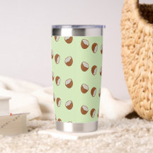 Coconut slices pattern on green
