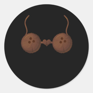 Coconut Summer Vacation Coconuts Bra Halloween Cos Classic Round Sticker