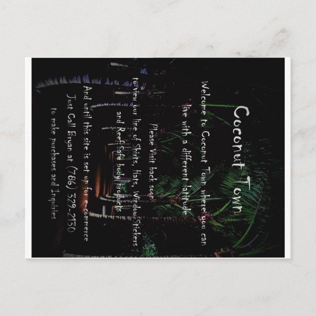 COCONUT TOWN Postcard (Front)