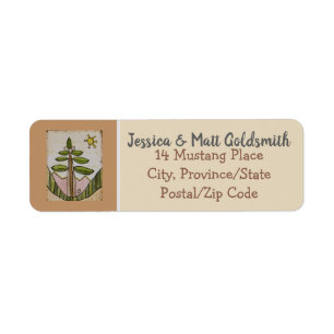 Coconut Tree Abstract Return Address Label