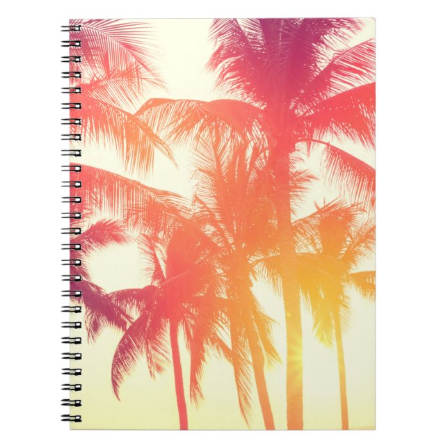 Coconut tree at tropical coast notebook (Front)