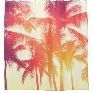 Coconut tree at tropical coast shower curtain