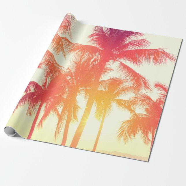 Coconut tree at tropical coast wrapping paper (Unrolled)