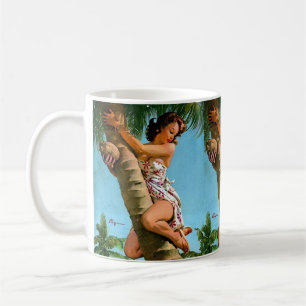 Coconut tree pin up coffee mug
