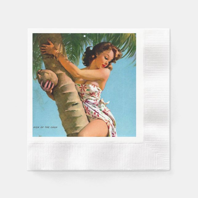 Coconut tree pin up napkin (Front)