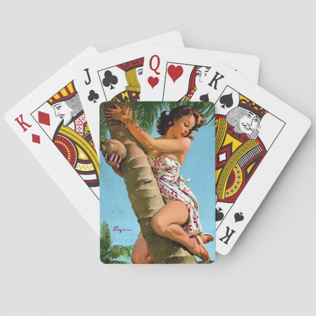 Coconut tree pin up playing cards (Back)