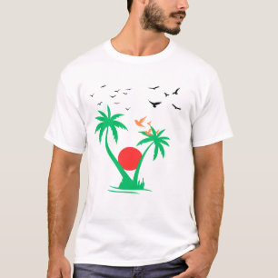 Coconut tree T-shirt design 