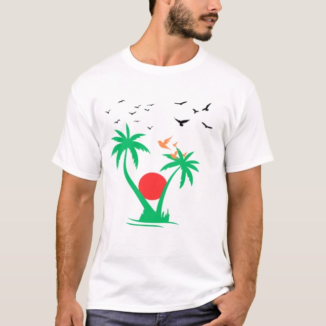 Coconut tree T-shirt design  (Front)