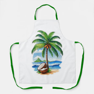 Coconut Tree Tropical Island Apron
