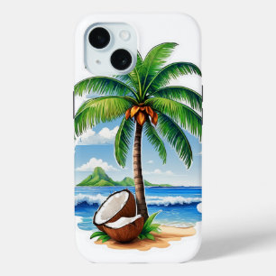 Coconut Tree Tropical Island iPhone 15 Case