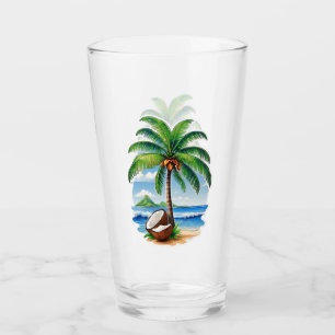 Coconut Tree Tropical Island Glass