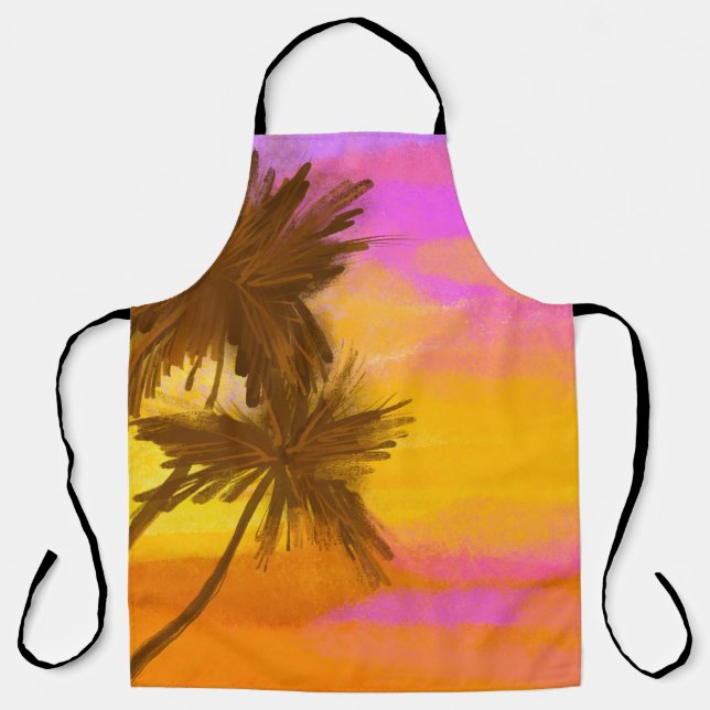 Coconut tree, tropical summer theme. apron (Front)