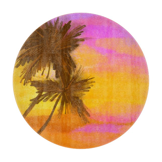 Coconut tree, tropical summer theme. cutting board (Front)