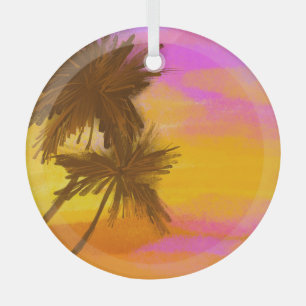 Coconut tree, tropical summer theme. glass tree decoration