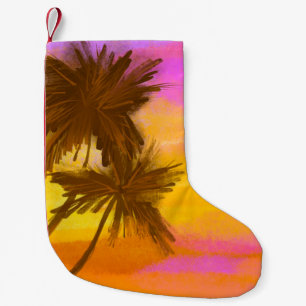 Coconut tree, tropical summer theme. small christmas stocking