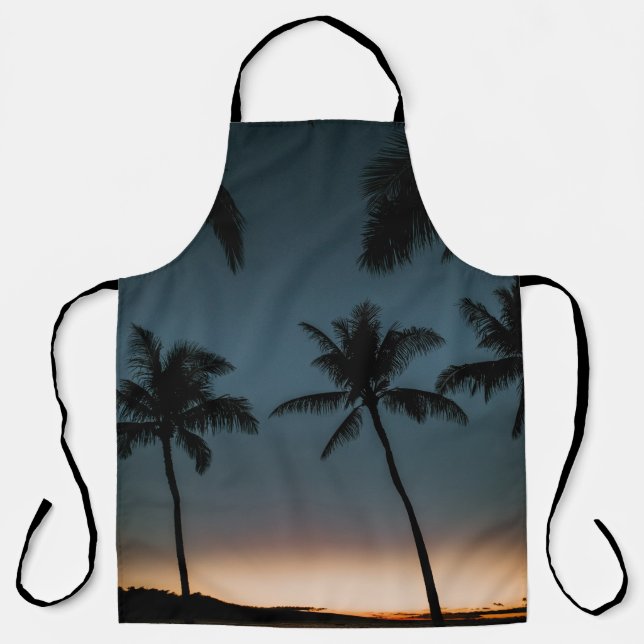 Coconut trees silhouette apron (Front)