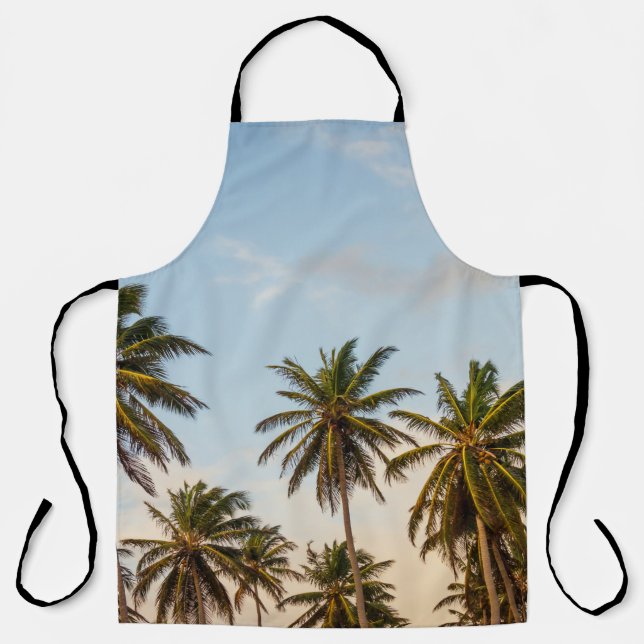Coconut trees under cloudy sky in the morning apron (Front)