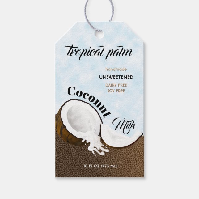 Coconut Tropical Fruit Gift Tags (Front)