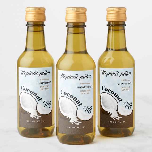 Coconut Tropical Fruit Wine Label (Bottles)