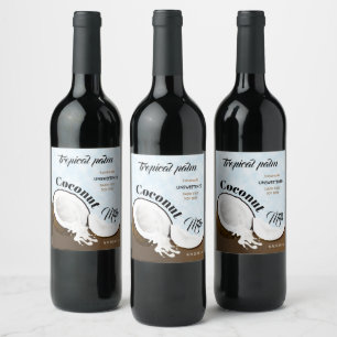Coconut Tropical Fruit Wine Label