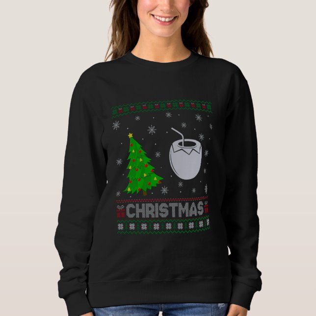 Coconut Xmas Tree Lighting Ugly Christmas Sweater (Front)
