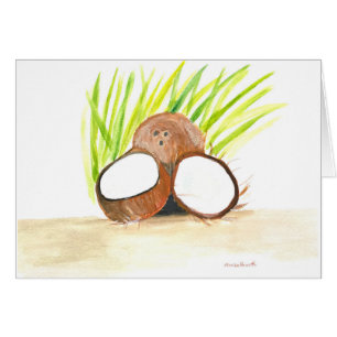 Coconuts fruits watercolour