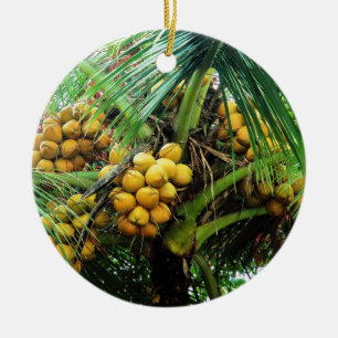 coconuts on the tree ceramic ornament