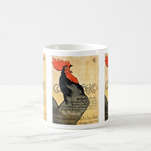 "Cocorico" , Théophile Alexandre Steinlen Coffee Mug (Center)