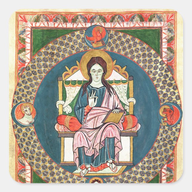 Cod. 1948 Christ in Majesty Square Sticker (Front)