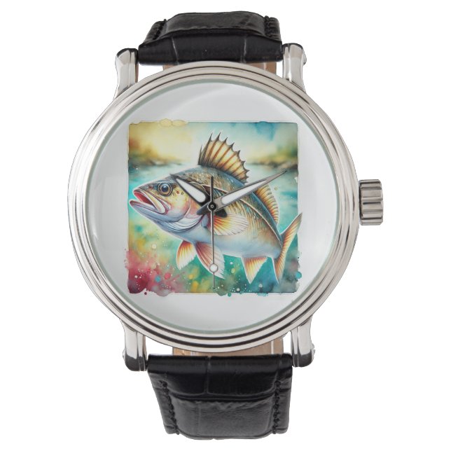 Cod Fish 190724AREF127 - Watercolor Watch (Front)