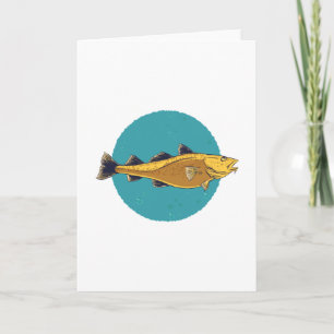 Cod Fish Fishing Gift for Fisherman Card