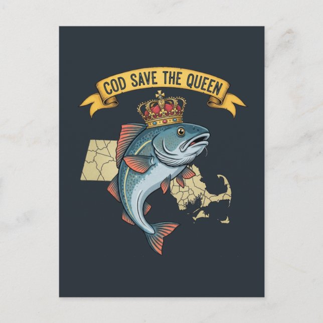 Cod Save the Queen Postcard (Front)