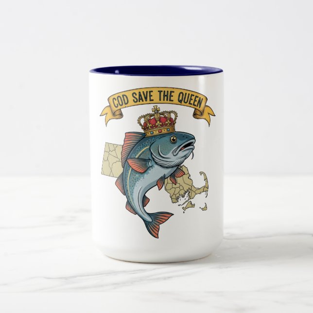 Cod Save the Queen Two-Tone Coffee Mug (Center)