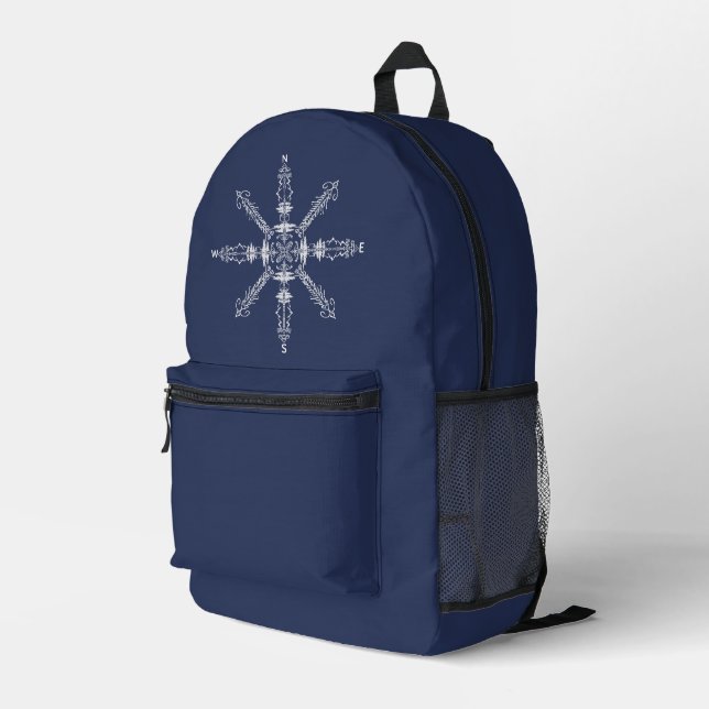 Coddiwomple. Hidden Words Printed Backpack (Back Corner Right)