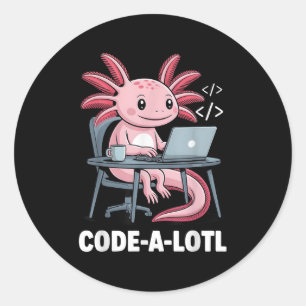 Code-alotl Funny Axolotl Tee For Programmers  Classic Round Sticker