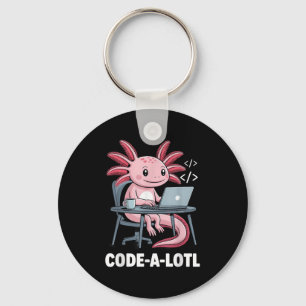 Code-alotl Funny Axolotl Tee For Programmers Key Ring