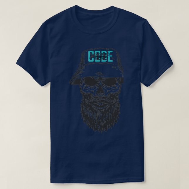 Code Bl4q Skull T-Shirt (Design Front)