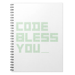 CODE BLESS YOU! (geek, religion, computer) Notebook