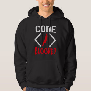 Code-Blooded Funny Computer Programmer Hoodie