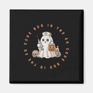 Code Boo In The Er Nurse Halloween Cute Ghost Spoo Magnet