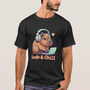 Code Chill Cute Capybara Coding Geek Girl Capybara T-Shirt