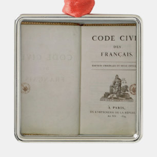 Code Civil, open at the titlepage, 1804 Metal Tree Decoration