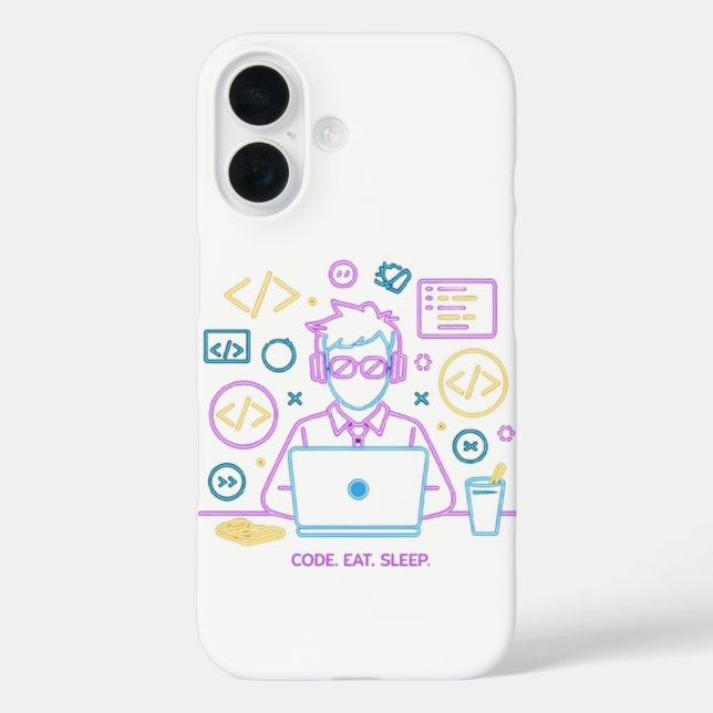 Code. Eat. Sleep. Case-Mate iPhone Case (Back)