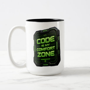 Code Is My Comfort Zone Cyberpunk Programmer Two-Tone Coffee Mug