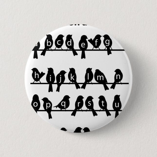 Code Key - Birds on a wire 6 Cm Round Badge (Front)