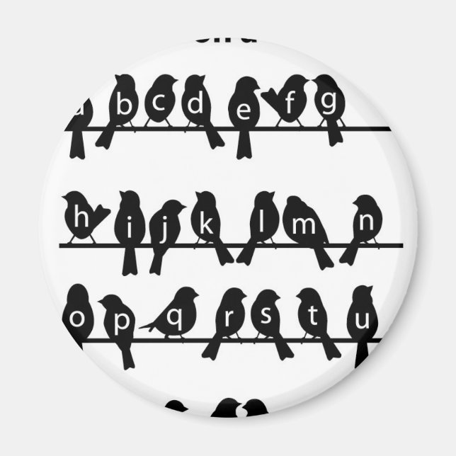 Code Key - Birds on a wire Magnet (Front)