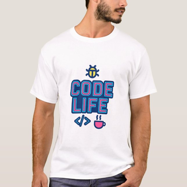 CODE LIFE Dev Tee – For Programmers, Coders & Debu (Front)